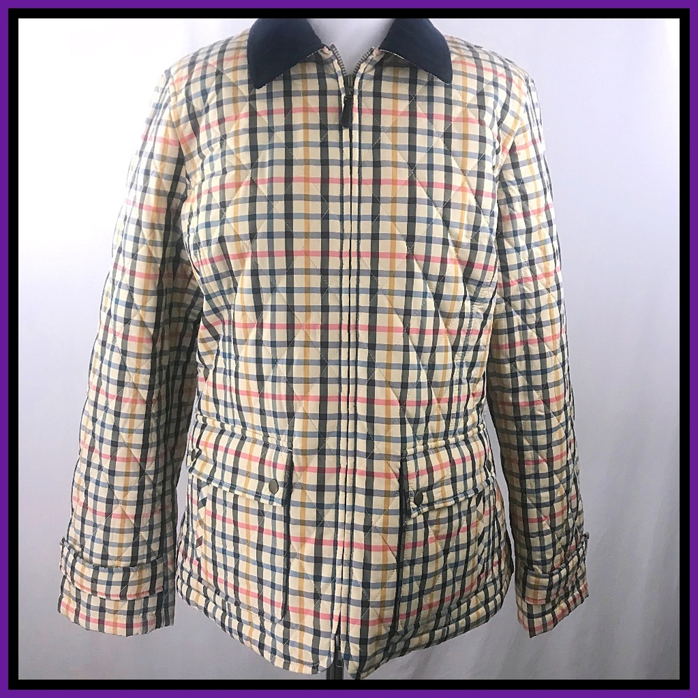 NWT Talbots Blue Pink Yellow Plaid Jacket